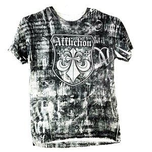 Affliction Graphic T-Shirt Black Patron Saint Fleu